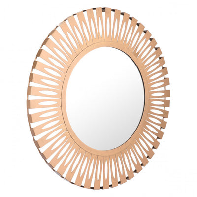 Bold Round Mirror Sunburst Mirror w/ Steel Frame