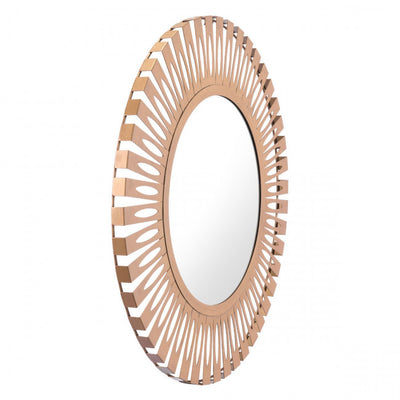 Bold Round Mirror Sunburst Mirror w/ Steel Frame