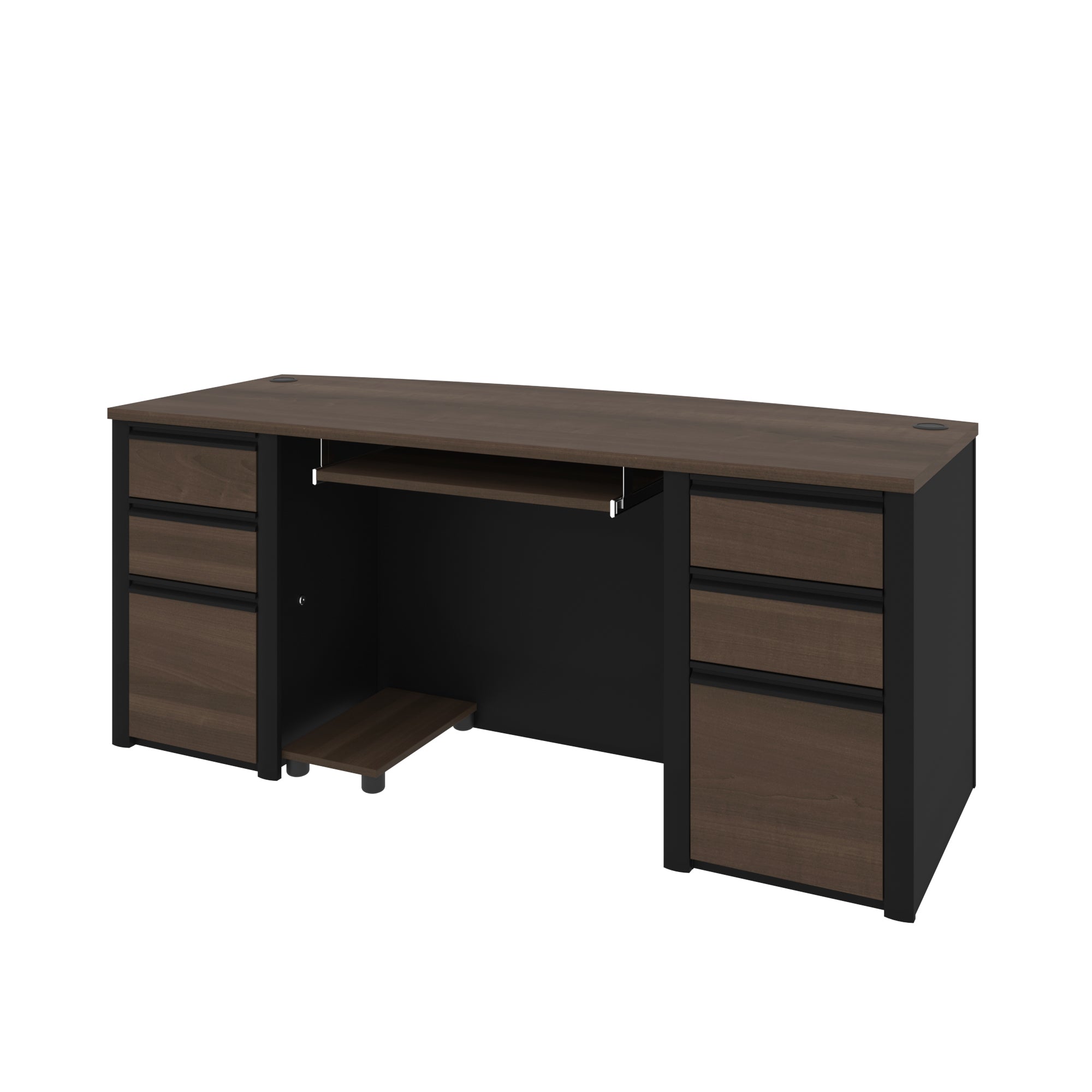 71" Double Pedestal Executive Desk in Antigua & Black