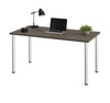 Modern Premium 60" Office Desk with Bark Gray Top & Silver Legs