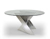 Glass & Chromed Steel Circular Modern 59" Meeting Table