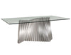 Ultra Modern 84" Glass Desk or Conference Table with Chic Stainless Base