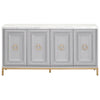 71" Carrera Marble & Gray Storage Credenza with Brushed Gold Accents