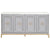 71" Carrera Marble & Gray Storage Credenza with Brushed Gold Accents