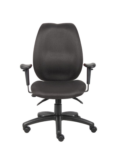 Black High Back Office Chair w/ Waterfall Seat