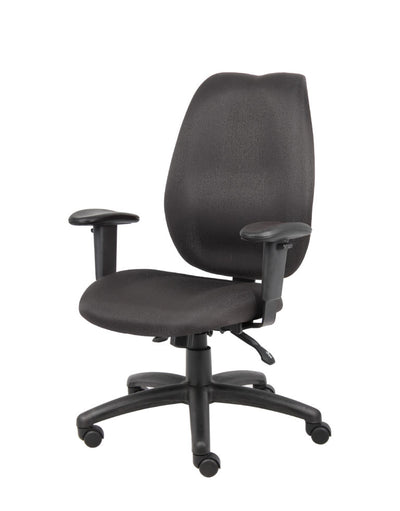 Black High Back Office Chair w/ Waterfall Seat
