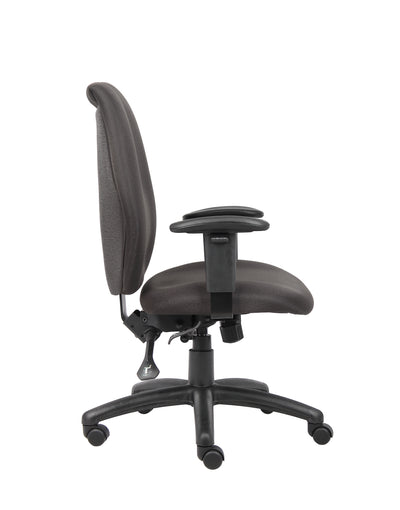 Black High Back Office Chair w/ Waterfall Seat