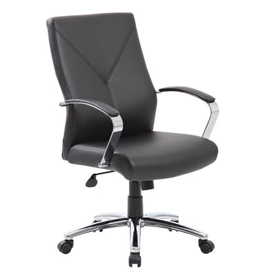 Black Leather Y-Design Office Chair