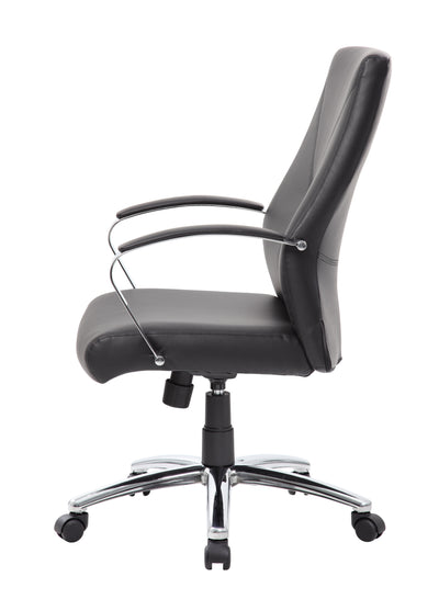 Black Leather Y-Design Office Chair