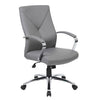 Gray Leather Y-Design Office Chair