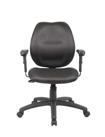 Black Mid-Back Office Chair w/ Waterfall Seat