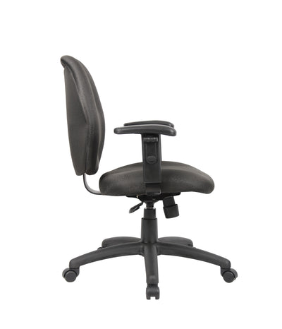 Black Mid-Back Office Chair w/ Waterfall Seat