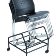 Classic Stackable Black & Chrome Guest or Conference Chairs (Set of 4)