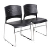 Classic Stackable Black & Chrome Guest or Conference Chairs (Set of 4)
