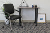 Black Folding Faux Leather Rolling Office Chair (Set of 2)