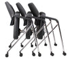 Black Folding Faux Leather Rolling Office Chair (Set of 2)