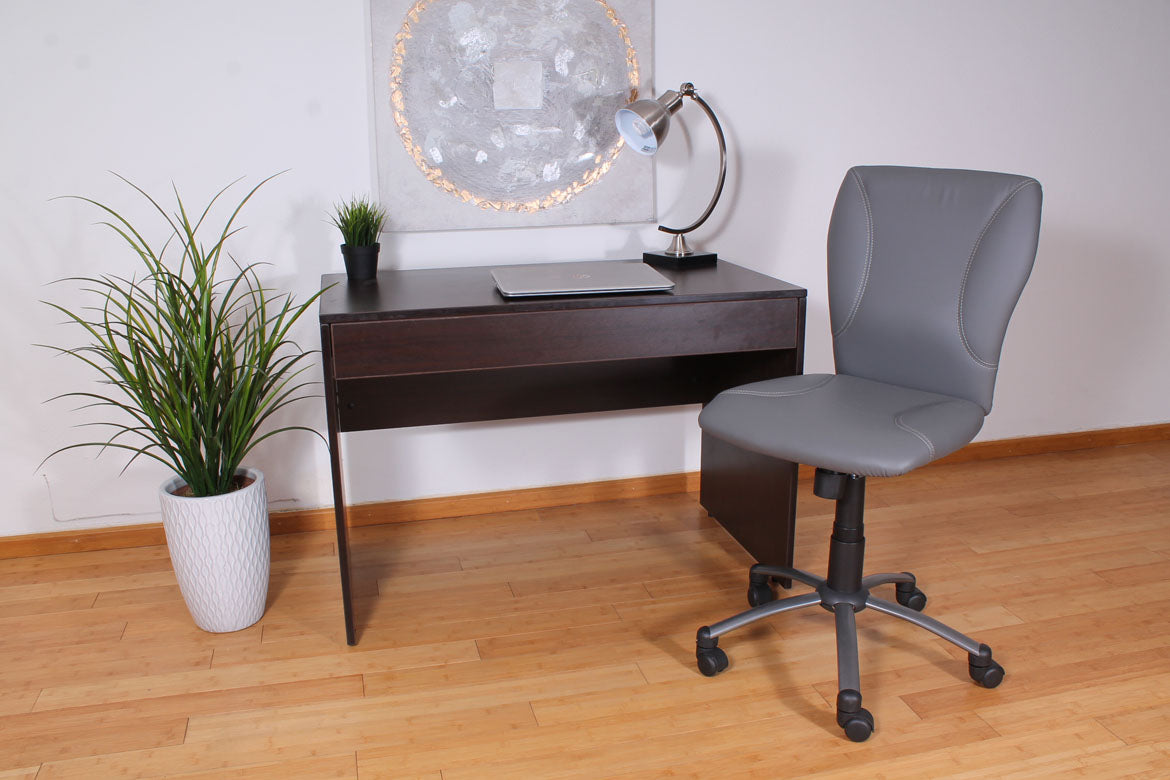 Gray Faux Leather Armless Office Chair by Boss