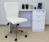 White Fur & Gold Office Chair