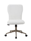 White Fur & Gold Office Chair