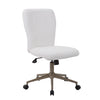 White Fur & Gold Office Chair