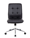 Black Faux Leather Armless Chair on Casters from Boss