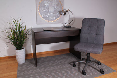 Gray Linen Armless Chair on Casters from Boss