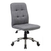 Gray Linen Armless Chair on Casters from Boss
