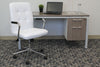 White Faux Leather Button-Tufted Chair