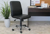Black Faux Leather Armless Chair w/ Horizontal Panels