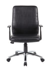 Black Faux Leather Office Chair w/ Horizontal Panels