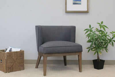 Slate Gray Linen Extra Large Padded Guest Seat