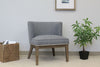 Medium Gray Linen Extra Large Padded Guest Seat