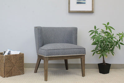 Medium Gray Linen Extra Large Padded Guest Seat