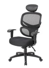 Classic Ergonomic Black Mesh Office Chair w/ Headrest from Boss