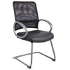 Black Mesh Back Guest or Conference Chair w/ Pewter Arms