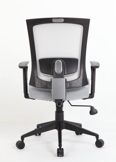 Gray Office Chair with Mesh Back & Lumbar Support