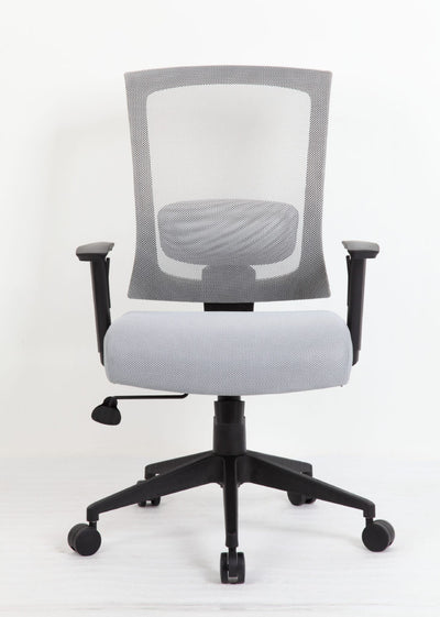 Gray Office Chair with Mesh Back & Lumbar Support