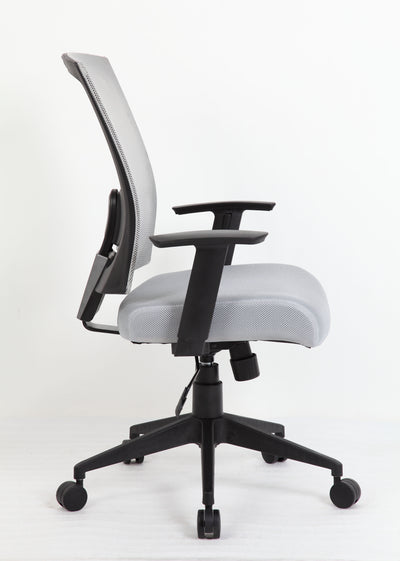 Gray Office Chair with Mesh Back & Lumbar Support