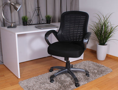 Breathable Black Mesh Medium-Back Office Chair
