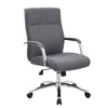 Gray Linen & Chrome Classic Office Chair