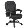 Black Faux Leather Pillow Top Office Chair