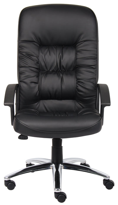 Black Faux Leather Office Chair w/ Chrome Base