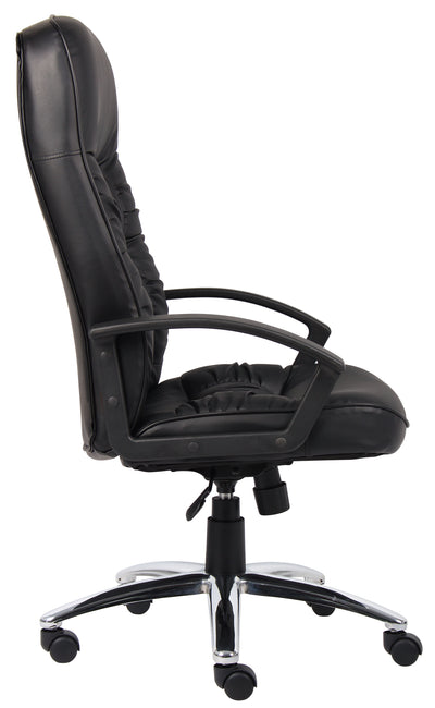 Black Faux Leather Office Chair w/ Chrome Base