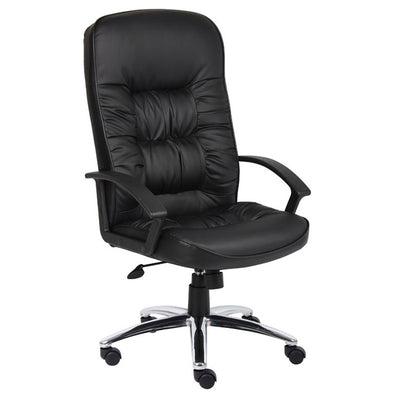 Black Faux Leather Office Chair w/ Chrome Base