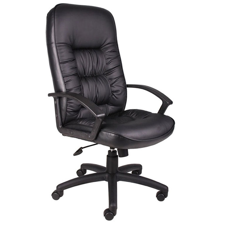 Black Faux Leather Office Chair w/ Black Base