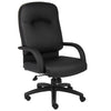 Smooth Black Faux Leather High Back Executive Office Chair