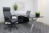 Striking Classic Black Faux Leather Office Chair