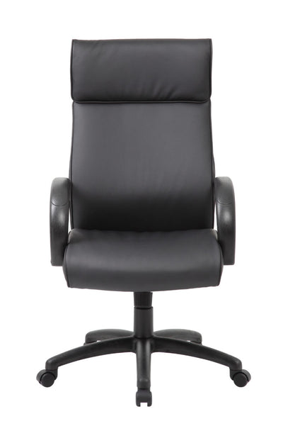 Striking Classic Black Faux Leather Office Chair