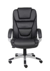 Foldable Black Leather Office Chair w/ Waterfall Seat