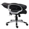 Foldable Black Leather Office Chair w/ Waterfall Seat